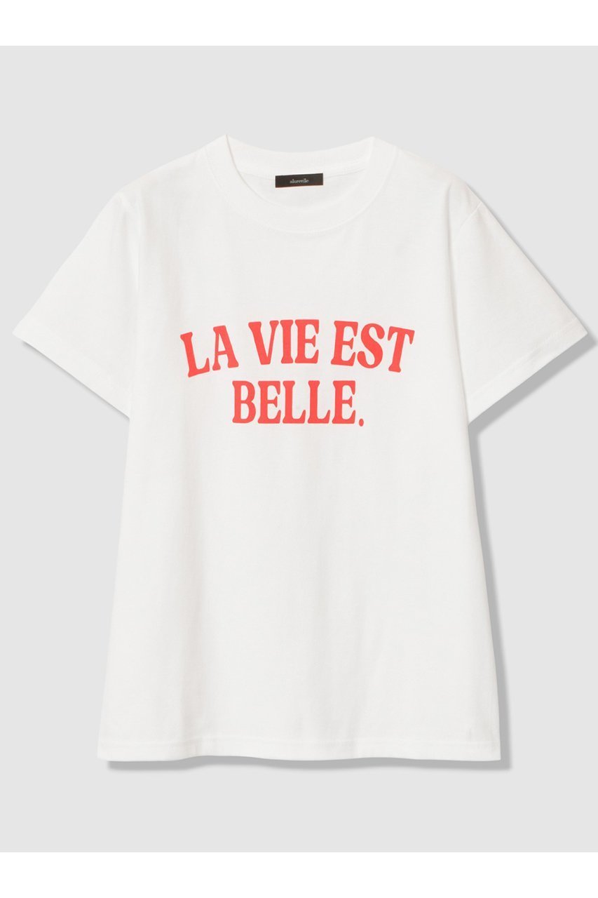 【アルアバイル/allureville】のWEB 別注 ロゴプリントTシャツ インテリア・キッズ・メンズ・レディースファッション・服の通販 founy(ファウニー) 　ファッション　Fashion　レディースファッション　Fashion for Women　トップス・カットソー　Cut & Sew Tops　シャツ・ブラウス・オフィスカジュアル　Elegant Blouses & Button-Ups　ロングTシャツ・Tシャツ　Longline T-Shirts & Tees　カットソー・ベーシックTシャツ　Cut-and-Sewn Tops / Stretch Tees & Basics　インナー　Innerwear　グラフィック　Graphic, Graphic Design　ショート　Short, Short Length　ジャケット　Jacket, Outerwear　スリーブ　Sleeve, Long Sleeve / Short Sleeve　ブルゾン　Blouson, Bomber Jacket　プリント　Print, Printed Pattern　別注　Limited Edition, Custom Order　夏　Summer　新作・新入荷　New Arrivals / New In　春　Spring　オフホワイト|ID: prp329100004971155 ipo3291000000037279431