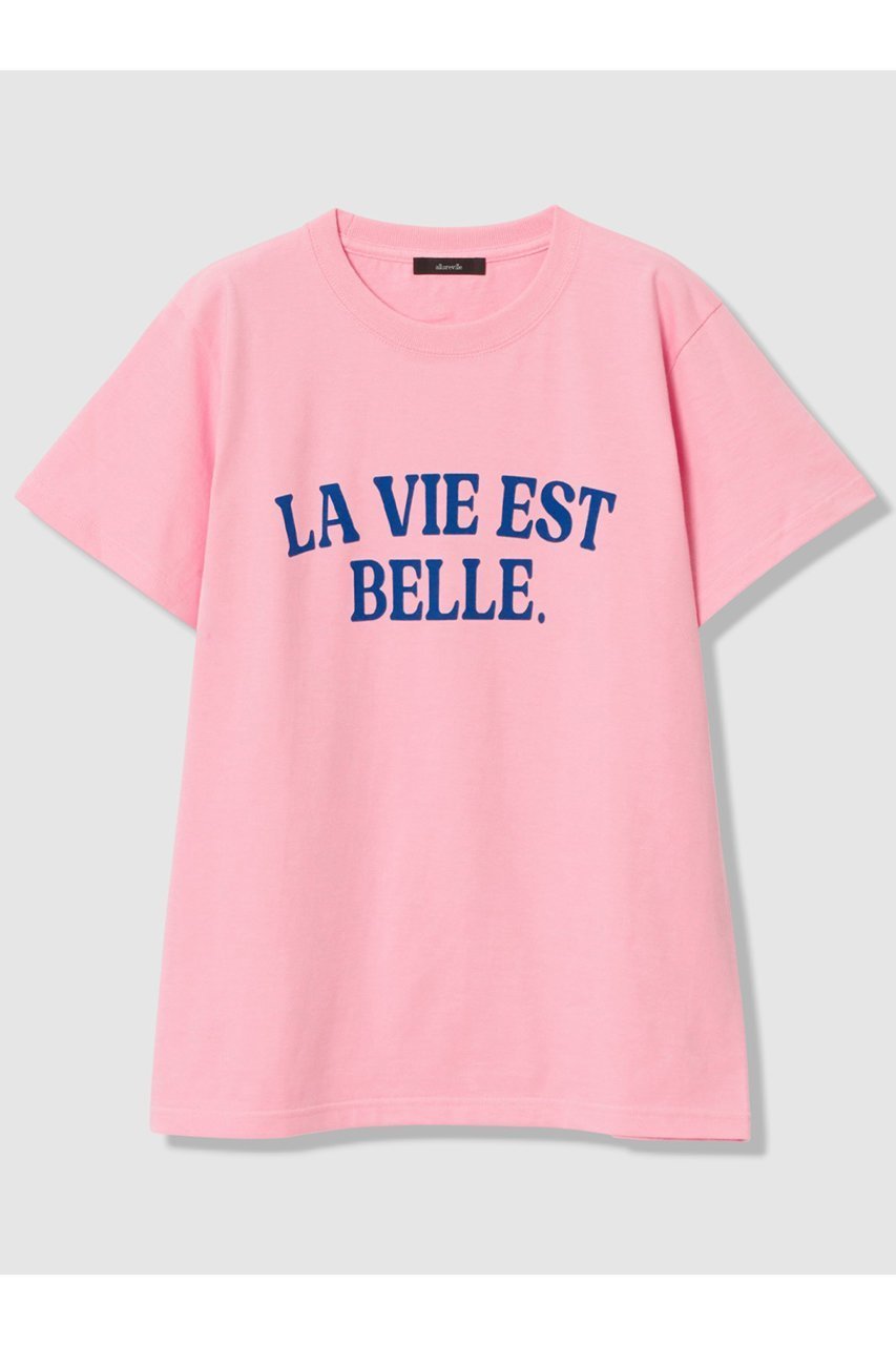【アルアバイル/allureville】のWEB 別注 ロゴプリントTシャツ インテリア・キッズ・メンズ・レディースファッション・服の通販 founy(ファウニー) 　ファッション　Fashion　レディースファッション　Fashion for Women　トップス・カットソー　Cut & Sew Tops　シャツ・ブラウス・オフィスカジュアル　Elegant Blouses & Button-Ups　ロングTシャツ・Tシャツ　Longline T-Shirts & Tees　カットソー・ベーシックTシャツ　Cut-and-Sewn Tops / Stretch Tees & Basics　インナー　Innerwear　グラフィック　Graphic, Graphic Design　ショート　Short, Short Length　ジャケット　Jacket, Outerwear　スリーブ　Sleeve, Long Sleeve / Short Sleeve　ブルゾン　Blouson, Bomber Jacket　プリント　Print, Printed Pattern　別注　Limited Edition, Custom Order　夏　Summer　新作・新入荷　New Arrivals / New In　春　Spring　ピンク|ID: prp329100004971155 ipo3291000000037279433