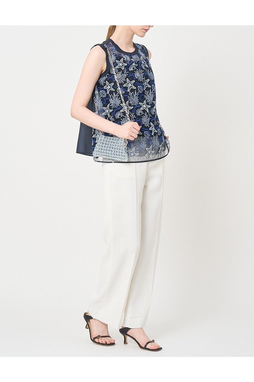 【アナイ/ANAYI】のSummer glam刺繍チュニック ブラウス 大人の最旬トレンドファッション＆コーディネート founy(ファウニー) 　ファッション　Fashion　レディースファッション　Fashion for Women　トップス・カットソー　Cut & Sew Tops　キャミソール&ノースリーブ　Camisoles & Sleeveless Tops　シャツ・ブラウス・オフィスカジュアル　Elegant Blouses & Button-Ups　オーガンジー　Organza Fabric　コレクション　Collection, Seasonal Line　サマー　Summer, Summer Style　チュニック　Tunic, Long Top　チュール　Tulip, Tulip Motif　ドッキング　Docking, Mixed Material　ノースリーブ　Sleeveless, No-Sleeve　モチーフ　Motif, Design Theme　夏　Summer　新作・新入荷　New Arrivals / New In　other-8|ID: prp329100004971167 ipo3291000000037279518