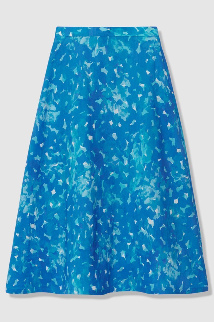 【アナイ/ANAYI】のVeil Blue プリントラップ スカート 大人の最旬トレンドファッション＆コーディネート founy(ファウニー) 　ファッション　Fashion　レディースファッション　Fashion for Women　スカート　Skirts　ロングスカート　Long Skirts / Maxi & Midi Skirts　エレガント 上品　Elegant　グログラン　Grosgrain, Grosgrain Ribbon　コレクション　Collection, Seasonal Line　サマー　Summer, Summer Style　シルバー　Silver, Metallic Silver　プリント　Print, Printed Pattern　ボトム　Bottoms, Lower Wear　モチーフ　Motif, Design Theme　ラップ　Wrap, Wrap Design　リネン　Linen, Linen Fabric　ロング　Long, Long-Length　おすすめ　Recommended / Our Picks　夏　Summer　新作・新入荷　New Arrivals / New In　other-2|ID: prp329100004971180 ipo3291000000037279595