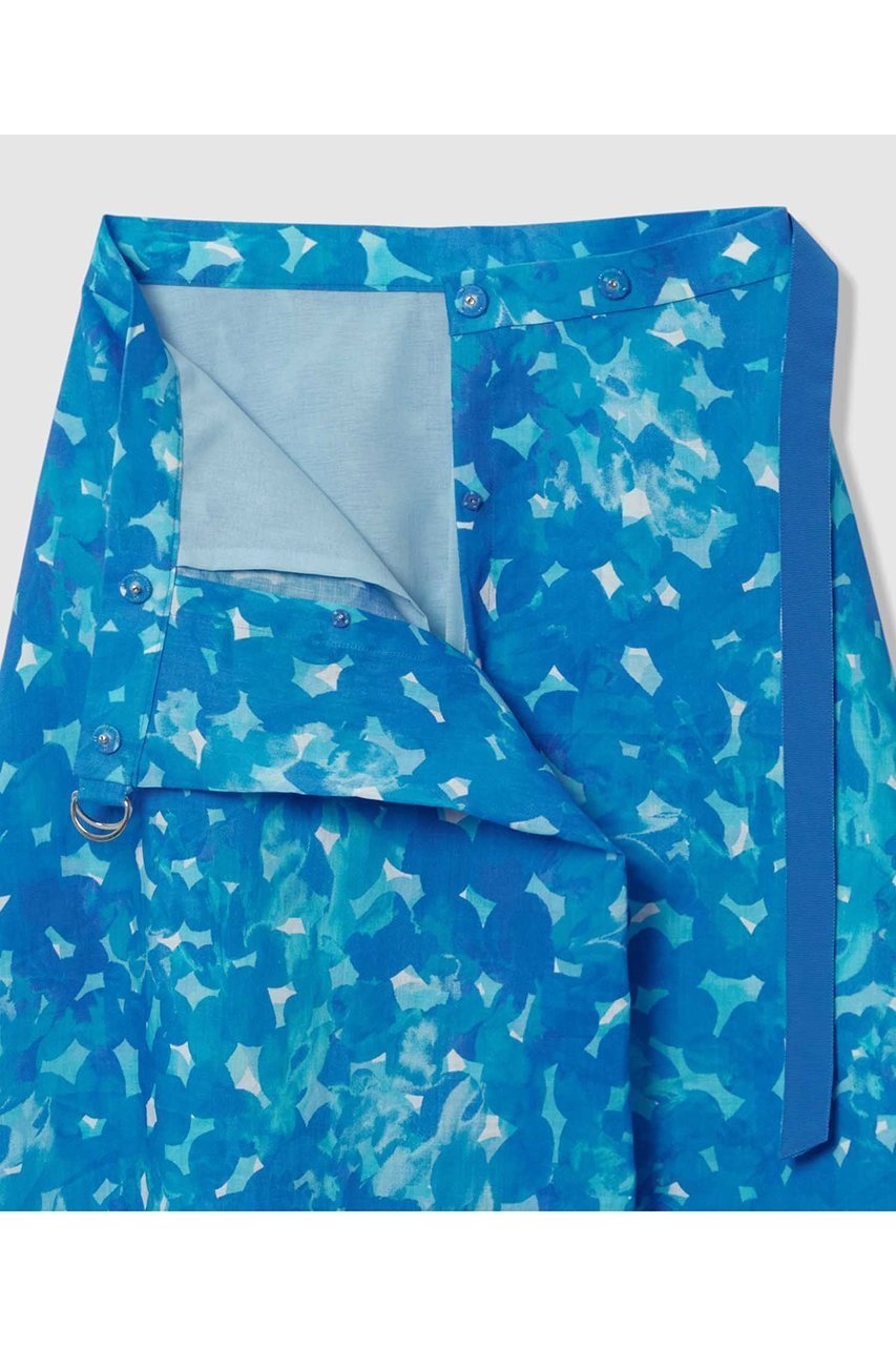 【アナイ/ANAYI】のVeil Blue プリントラップ スカート 大人の最旬トレンドファッション＆コーディネート founy(ファウニー) 　ファッション　Fashion　レディースファッション　Fashion for Women　スカート　Skirts　ロングスカート　Long Skirts / Maxi & Midi Skirts　エレガント 上品　Elegant　グログラン　Grosgrain, Grosgrain Ribbon　コレクション　Collection, Seasonal Line　サマー　Summer, Summer Style　シルバー　Silver, Metallic Silver　プリント　Print, Printed Pattern　ボトム　Bottoms, Lower Wear　モチーフ　Motif, Design Theme　ラップ　Wrap, Wrap Design　リネン　Linen, Linen Fabric　ロング　Long, Long-Length　おすすめ　Recommended / Our Picks　夏　Summer　新作・新入荷　New Arrivals / New In　other-4|ID: prp329100004971180 ipo3291000000037279599