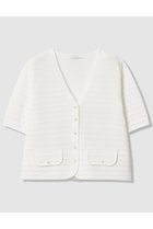 【アナイ/ANAYI】のペーパーボーダー半袖 カーディガン ホワイト|ID: prp329100004971196 ipo3291000000037279687