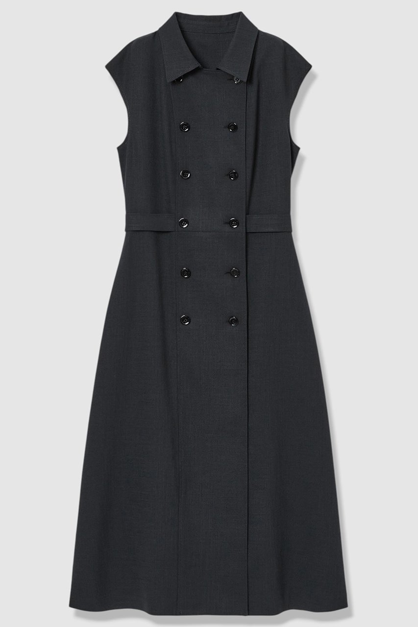 【アナイ/ANAYI】のドライスラブステンカラージレ ワンピース〈セットアップ対応商品〉 インテリア・キッズ・メンズ・レディースファッション・服の通販 founy(ファウニー) 　ファッション　Fashion　レディースファッション　Fashion for Women　アウター　Coat / Outerwear Collection　ワンピース　Dresses　チュニック　Tunic Tops & Dresses　コレクション　Collection, Seasonal Line　サマー　Summer, Summer Style　セットアップ　Set-Up, Coordinated Outfit　ダブル　Double, Double-Breasted　チュニック　Tunic, Long Top　ハーフ　Half, Half-Length　ペチコート　Petticoat, Underskirt　ロング　Long, Long-Length　おすすめ　Recommended / Our Picks　夏　Summer　エレガント 上品　Elegant　新作・新入荷　New Arrivals / New In　ビジネス 仕事 通勤　Business / Work / Commuting　ネイビー|ID: prp329100004971198 ipo3291000000037279714