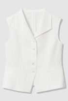 【アナイ/ANAYI】のドライスラブ衿付きジレ〈セットアップ対応商品〉 ホワイト|ID: prp329100004971205 ipo3291000000037279761