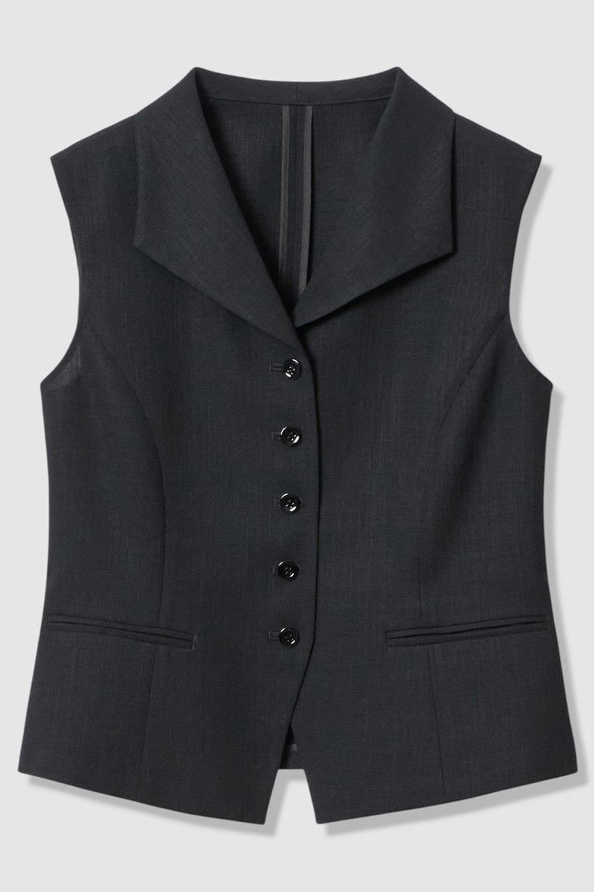 【アナイ/ANAYI】のドライスラブ衿付きジレ〈セットアップ対応商品〉 インテリア・キッズ・メンズ・レディースファッション・服の通販 founy(ファウニー) 　ファッション　Fashion　レディースファッション　Fashion for Women　アウター　Coat / Outerwear Collection　レディースジャケット・軽アウター　Jackets　コレクション　Collection, Seasonal Line　サマー　Summer, Summer Style　ジャケット　Jacket, Outerwear　セットアップ　Set-Up, Coordinated Outfit　ハーフ　Half, Half-Length　バランス　Balance, Style Balance　フロント　Front, Front Design　ベスト　Vest, Waistcoat　ペプラム　Peplum, Flared Hem　おすすめ　Recommended / Our Picks　夏　Summer　エレガント 上品　Elegant　新作・新入荷　New Arrivals / New In　ネイビー|ID: prp329100004971205 ipo3291000000037279767