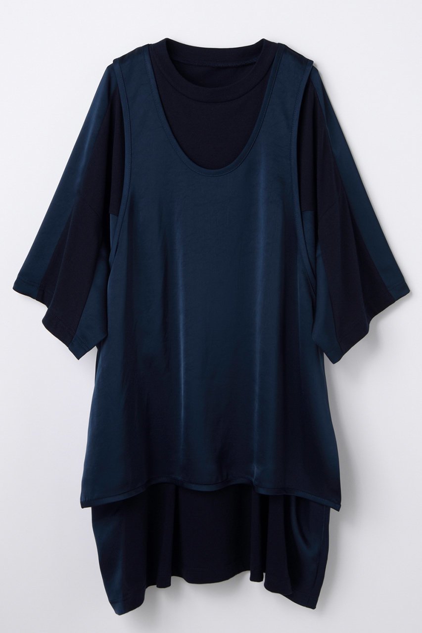 【ナゴンスタンス/nagonstans】のspoty t-shirt インテリア・キッズ・メンズ・レディースファッション・服の通販 founy(ファウニー) 　ファッション　Fashion　レディースファッション　Fashion for Women　トップス・カットソー　Cut & Sew Tops　シャツ・ブラウス・オフィスカジュアル　Elegant Blouses & Button-Ups　ロングTシャツ・Tシャツ　Longline T-Shirts & Tees　カットソー・ベーシックTシャツ　Cut-and-Sewn Tops / Stretch Tees & Basics　サテン　Satin, Glossy Fabric　ショート　Short, Short Length　スポーティ　Sporty, Casual Athletic　スリット　Slit, Slit Detail　スリーブ　Sleeve, Long Sleeve / Short Sleeve　ドッキング　Docking, Mixed Material　ベスト　Vest, Waistcoat　新作・新入荷　New Arrivals / New In　Space|ID: prp329100004971239 ipo3291000000037279958
