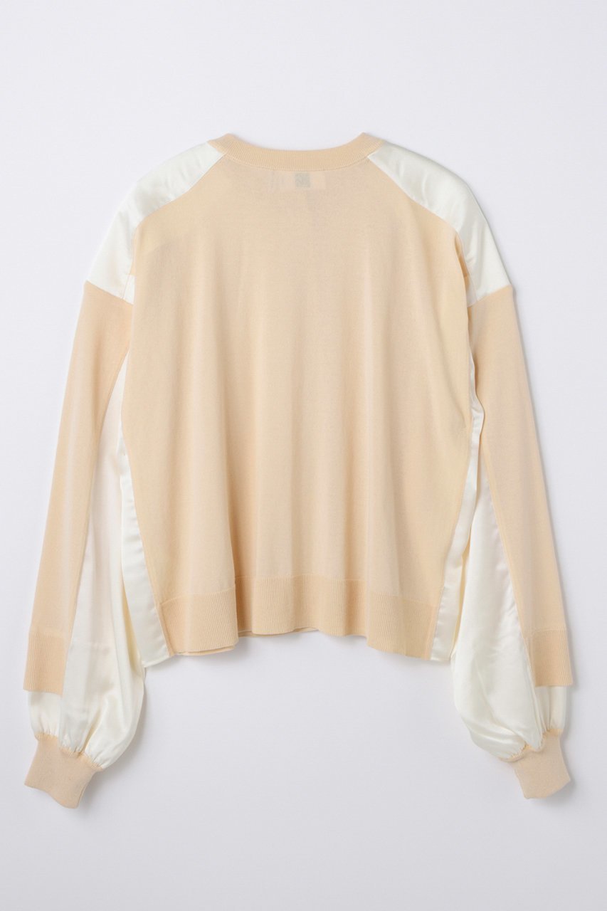 【ナゴンスタンス/nagonstans】のtwo-tone cardigan 大人の最旬トレンドファッション＆コーディネート founy(ファウニー) 　ファッション　Fashion　レディースファッション　Fashion for Women　トップス・カットソー　Cut & Sew Tops　ニット　Knit Tops & Sweaters　カーディガン・羽織り　Layered Style Cardigans　カジュアルプルオーバー・ニットトップス　Pullovers & Knit Tops / Casual Pullovers　カーディガン　Cardigan, Knitwear　サテン　Satin, Glossy Fabric　ミックス　Mix, Mixed Style　リネン　Linen, Linen Fabric　新作・新入荷　New Arrivals / New In　other-2|ID: prp329100004971244 ipo3291000000037279981