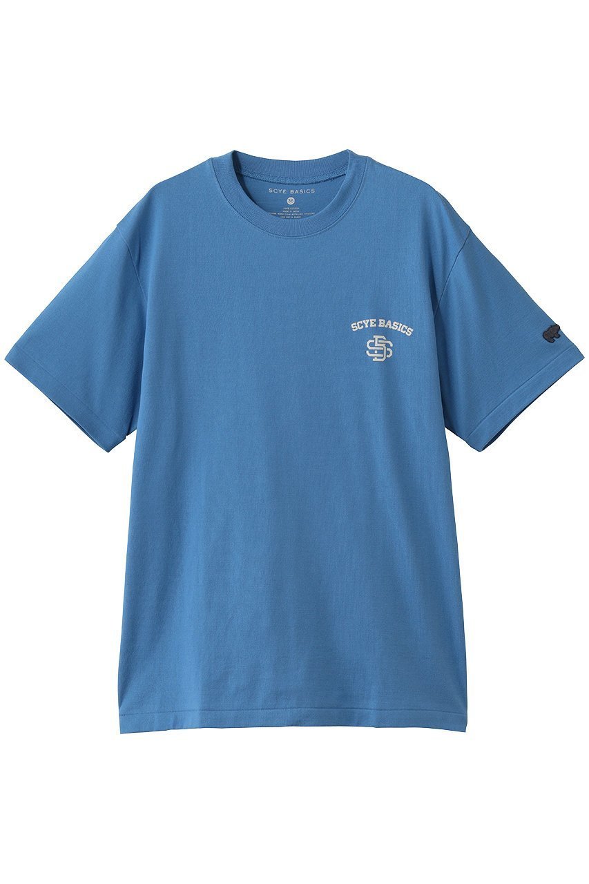 【サイ サイベーシックス/Scye SCYE BASICS】の【UNISEX】【SCYE BASICS】30/2 Cotton Jersey Varsity Logo プリント Tシャツ インテリア・キッズ・メンズ・レディースファッション・服の通販 founy(ファウニー) 　ファッション　Fashion　レディースファッション　Fashion for Women　トップス・カットソー　Cut & Sew Tops　シャツ・ブラウス・オフィスカジュアル　Elegant Blouses & Button-Ups　ロングTシャツ・Tシャツ　Longline T-Shirts & Tees　カットソー・ベーシックTシャツ　Cut-and-Sewn Tops / Stretch Tees & Basics　ユニセックス　Unisex, Genderless　なめらか　Smooth, Silky Texture　ショート　Short, Short Length　ジャケット　Jacket, Outerwear　スリーブ　Sleeve, Long Sleeve / Short Sleeve　ビジネス 仕事 通勤　Business / Work / Commuting　プリント　Print, Printed Pattern　リラックス　Relax, Relaxed Fit　新作・新入荷　New Arrivals / New In　ブルー|ID: prp329100004971264 ipo3291000000037280073