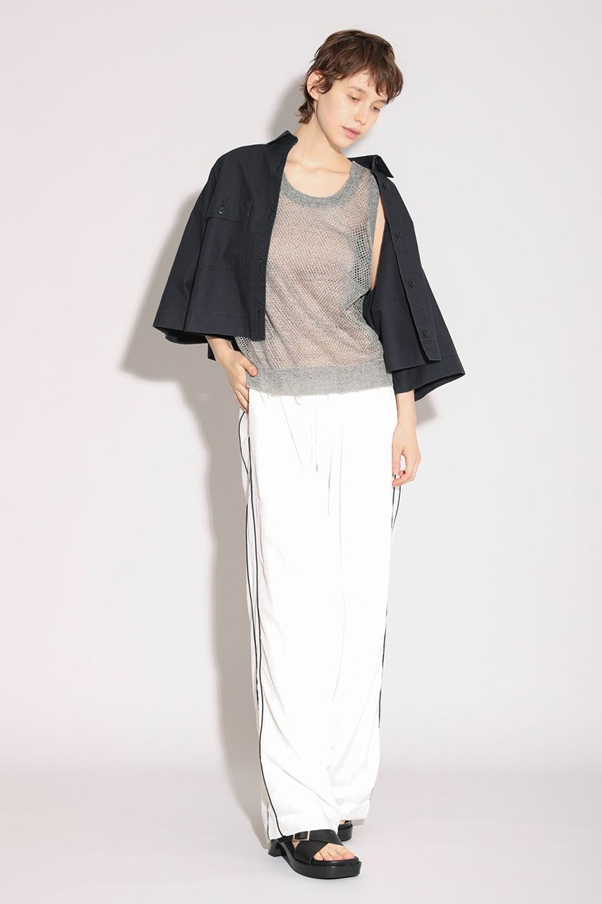 【サクラ/SACRA】のグロッシーリネンオープンワークノースリーブ 大人の最旬トレンドファッション＆コーディネート founy(ファウニー) 　ファッション　Fashion　レディースファッション　Fashion for Women　トップス・カットソー　Cut & Sew Tops　キャミソール&ノースリーブ　Camisoles & Sleeveless Tops　シャツ・ブラウス・オフィスカジュアル　Elegant Blouses & Button-Ups　シアー　Sheer, See-Through　シンプル　Simple, Minimal　ジャケット　Jacket, Outerwear　タンク　Tank Top, Sleeveless Top　ノースリーブ　Sleeveless, No-Sleeve　マニッシュ　Mannish, Boyish　メッシュ　Mesh, Net Fabric　リネン　Linen, Linen Fabric　新作・新入荷　New Arrivals / New In　other-8|ID: prp329100004971269 ipo3291000000037280130