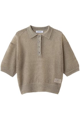 【サクラ/SACRA】 グロッシーリネンオープンワークポロトップス大人の最旬トレンドファッション＆コーディネート founy(ファウニー) ファッション Fashion レディースファッション Fashion for Women トップス・カットソー Cut & Sew Tops シャツ・ブラウス・オフィスカジュアル Elegant Blouses & Button-Ups ショート Short, Short Length スリーブ Sleeve, Long Sleeve / Short Sleeve メッシュ Mesh, Net Fabric リネン Linen, Linen Fabric 夏 Summer 新作・新入荷 New Arrivals / New In |ID:prp329100004971274