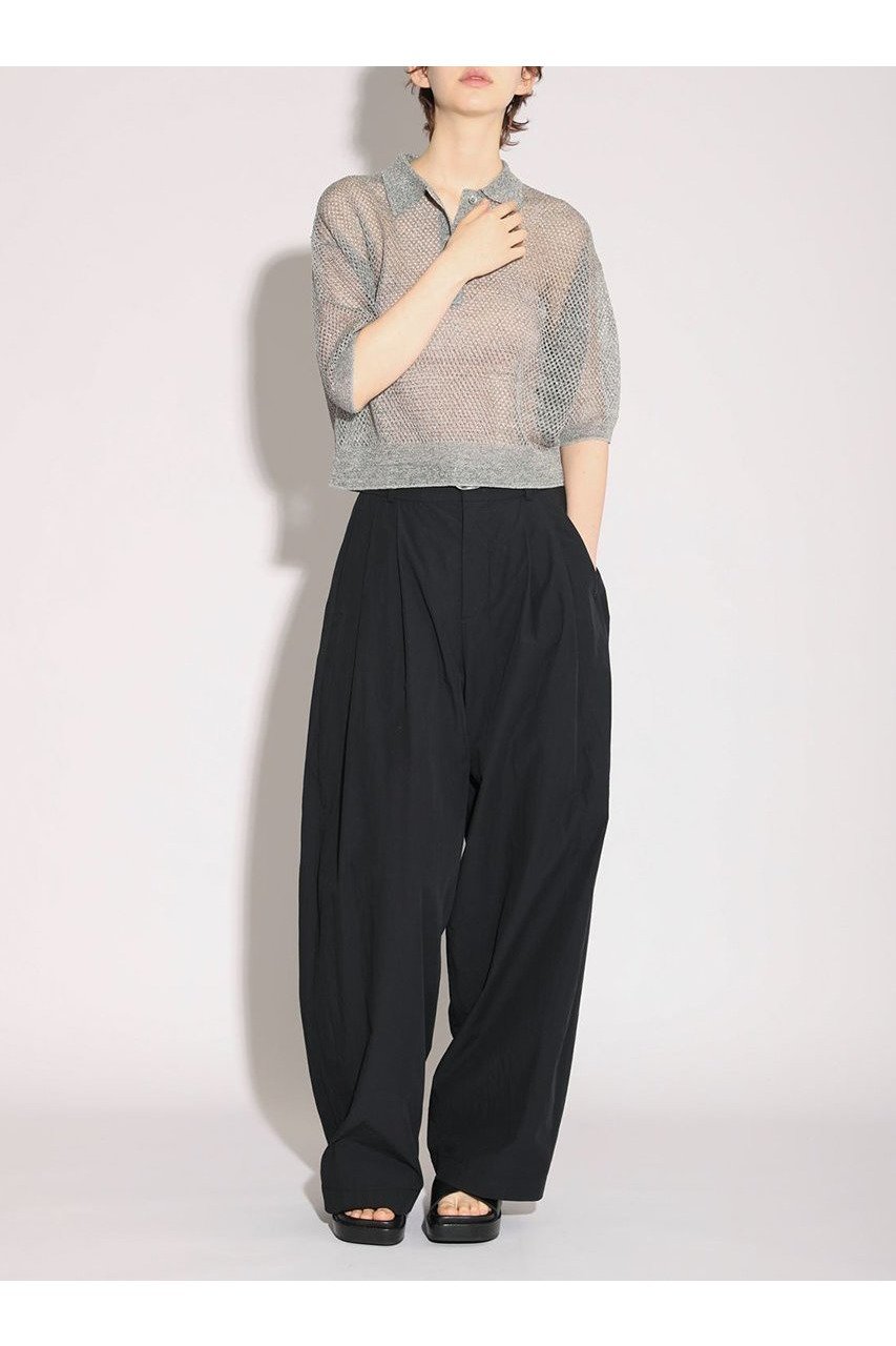 【サクラ/SACRA】のグロッシーリネンオープンワークポロトップス 大人の最旬トレンドファッション＆コーディネート founy(ファウニー) 　ファッション　Fashion　レディースファッション　Fashion for Women　トップス・カットソー　Cut & Sew Tops　シャツ・ブラウス・オフィスカジュアル　Elegant Blouses & Button-Ups　ショート　Short, Short Length　スリーブ　Sleeve, Long Sleeve / Short Sleeve　メッシュ　Mesh, Net Fabric　リネン　Linen, Linen Fabric　夏　Summer　新作・新入荷　New Arrivals / New In　other-6|ID: prp329100004971274 ipo3291000000037280150