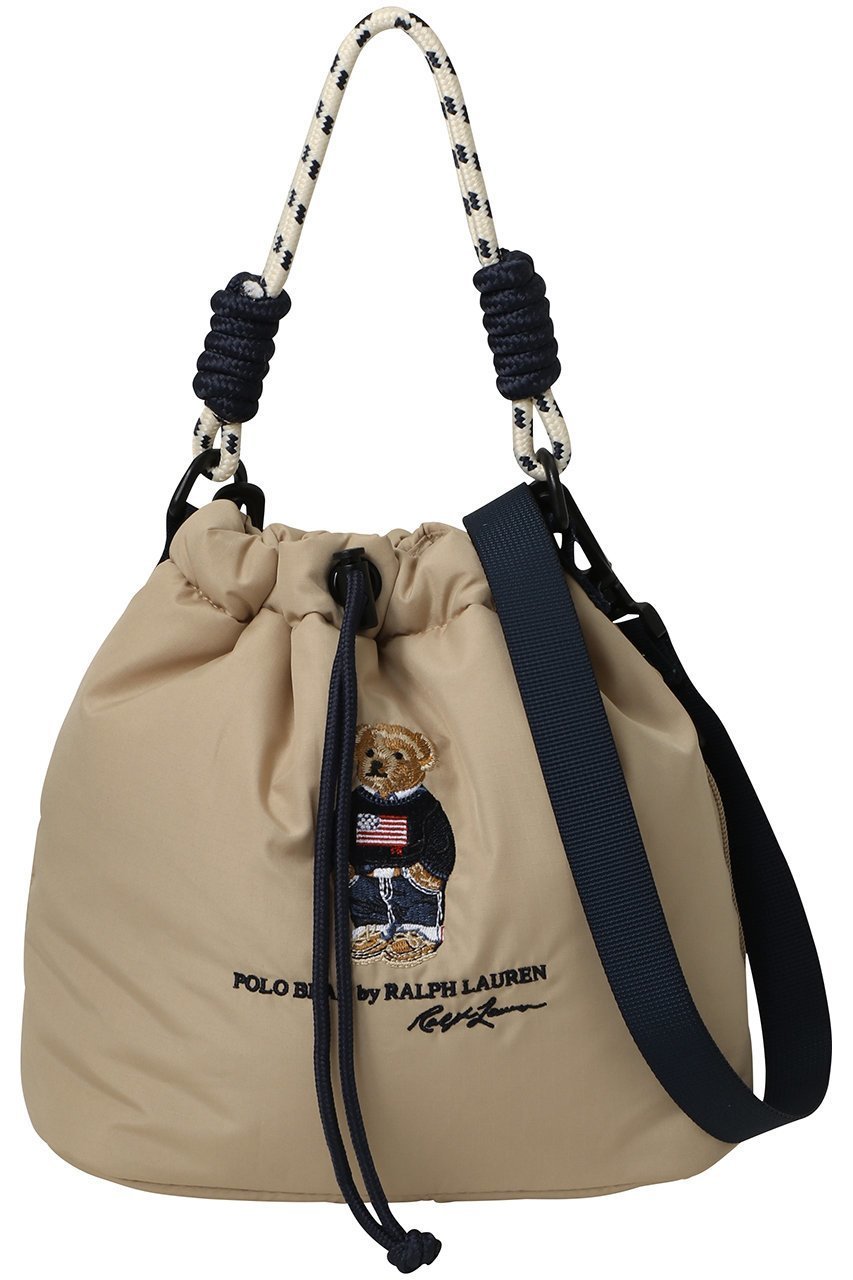 【ポロラルフローレン/POLO RALPH LAUREN】の撥水ショルダーBAGロゴ刺繍 インテリア・キッズ・メンズ・レディースファッション・服の通販 founy(ファウニー) 　ファッション　Fashion　レディースファッション　Fashion for Women　ショルダー　Shoulder, Shoulder Strap　スマート　Smart, Elegant　ファブリック　Fabric, Textile　フィット　Fit, Slim Fit　フォルム　Silhouette, Form　ラップ　Wrap, Wrap Design　新作・新入荷　New Arrivals / New In　財布　Wallet, Purse　ベージュ|ID: prp329100004971290 ipo3291000000037280236