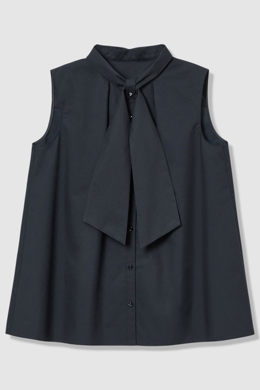 【アナイ/ANAYI】のコットンツイルパールタイシャツ ブラウス インテリア・キッズ・メンズ・レディースファッション・服の通販 founy(ファウニー) 　ファッション　Fashion　レディースファッション　Fashion for Women　トップス・カットソー　Cut & Sew Tops　キャミソール&ノースリーブ　Camisoles & Sleeveless Tops　シャツ・ブラウス・オフィスカジュアル　Elegant Blouses & Button-Ups　コレクション　Collection, Seasonal Line　サマー　Summer, Summer Style　シンプル　Simple, Minimal　ストレッチ　Stretch, Stretchy Fabric　ツイル　Twist, Twisted Detail　ノースリーブ　Sleeveless, No-Sleeve　パール　Pearl, Pearl Accent　夏　Summer　新作・新入荷　New Arrivals / New In　ネイビー|ID: prp329100004971302 ipo3291000000037280300