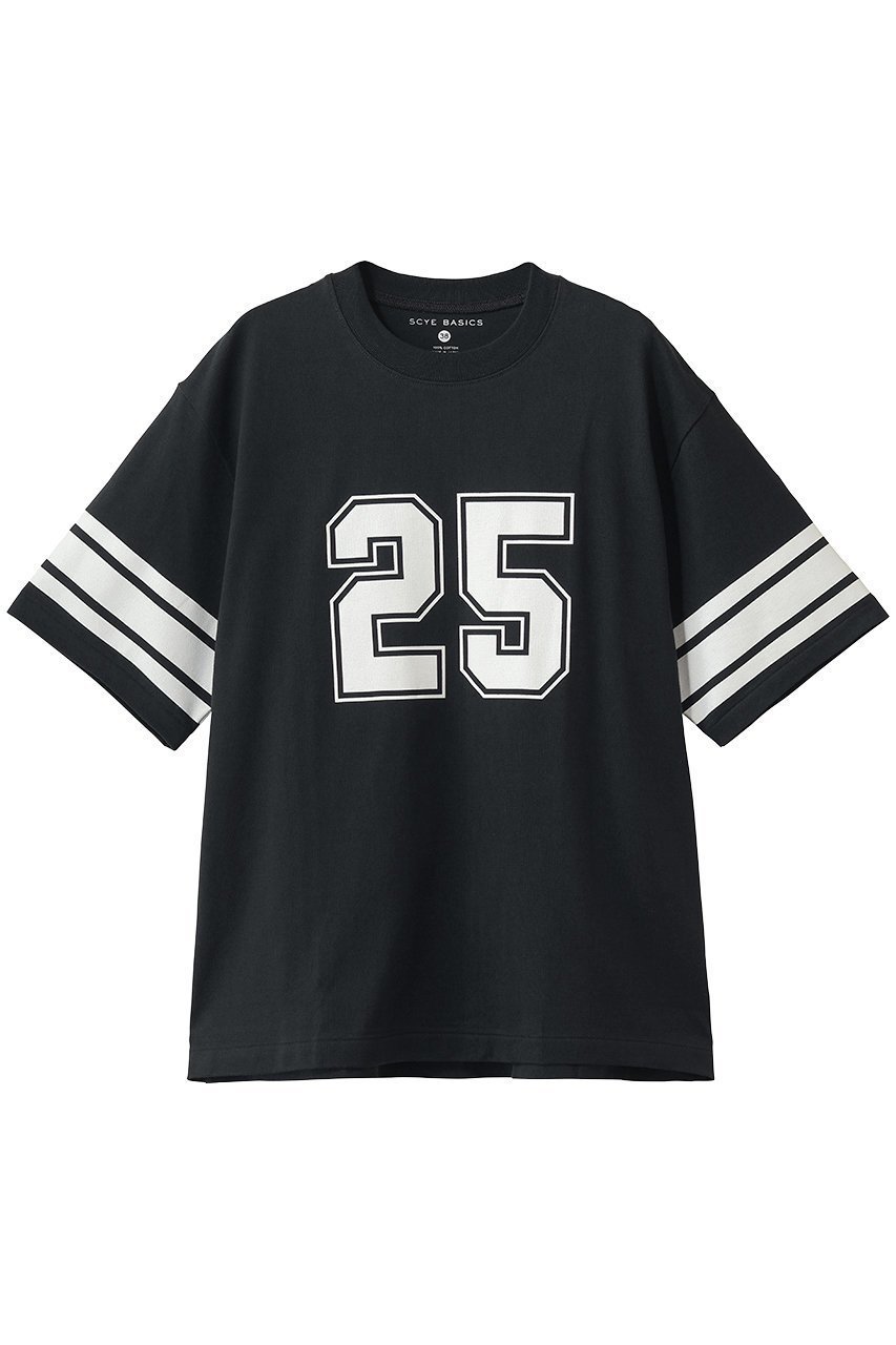 【サイ サイベーシックス/Scye SCYE BASICS】の【UNISEX】【SCYE BASICS】30/2 Cotton Jersey Number 25 プリント Tシャツ インテリア・キッズ・メンズ・レディースファッション・服の通販 founy(ファウニー) 　ファッション　Fashion　レディースファッション　Fashion for Women　トップス・カットソー　Cut & Sew Tops　シャツ・ブラウス・オフィスカジュアル　Elegant Blouses & Button-Ups　ロングTシャツ・Tシャツ　Longline T-Shirts & Tees　カットソー・ベーシックTシャツ　Cut-and-Sewn Tops / Stretch Tees & Basics　ユニセックス　Unisex, Genderless　なめらか　Smooth, Silky Texture　ショート　Short, Short Length　スポーティ　Sporty, Casual Athletic　スリーブ　Sleeve, Long Sleeve / Short Sleeve　バランス　Balance, Style Balance　プリント　Print, Printed Pattern　ボトム　Bottoms, Lower Wear　モダン　Modern, Contemporary　新作・新入荷　New Arrivals / New In　ダークグレー|ID: prp329100004971350 ipo3291000000037280652