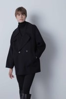 【ヒューエルミュージアム/hueLe Museum】の【STUMBLY】Big Silhouette Pea Jacket 大人の最旬トレンドファッション＆コーディネート founy(ファウニー) ファッション Fashion レディースファッション Fashion for Women アウター Coat / Outerwear Collection コート・ロングコート・ピーコート Long Coats, Peacoats & More レディースジャケット・軽アウター Jackets 2023年 2023 2023-2024秋冬・A/W Autumn/Winter 2023–24 AW23–24 ショート Short, Short Length スタンド Stand Collar, Upright Stand パターン Pattern, Design Print 定番 Standard, Basic Item |ID:prp329100004971496