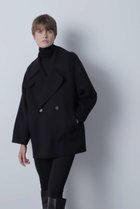 【ヒューエルミュージアム/hueLe Museum】の【STUMBLY】Big Silhouette Pea Jacket 大人の最旬トレンドファッション＆コーディネート founy(ファウニー) ファッション Fashion レディースファッション Fashion for Women アウター Coat / Outerwear Collection コート・ロングコート・ピーコート Long Coats, Peacoats & More レディースジャケット・軽アウター Jackets 2023年 2023 2023-2024秋冬・A/W Autumn/Winter 2023–24 AW23–24 ショート Short, Short Length スタンド Stand Collar, Upright Stand パターン Pattern, Design Print 定番 Standard, Basic Item thumbnail ブラック|ID: prp329100004971496 ipo3291000000037281417