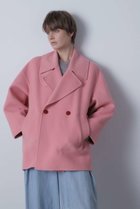 【ヒューエルミュージアム/hueLe Museum】の【STUMBLY】Big Silhouette Pea Jacket 大人の最旬トレンドファッション＆コーディネート founy(ファウニー) ファッション Fashion レディースファッション Fashion for Women アウター Coat / Outerwear Collection コート・ロングコート・ピーコート Long Coats, Peacoats & More レディースジャケット・軽アウター Jackets 2023年 2023 2023-2024秋冬・A/W Autumn/Winter 2023–24 AW23–24 ショート Short, Short Length スタンド Stand Collar, Upright Stand パターン Pattern, Design Print 定番 Standard, Basic Item thumbnail ピンク|ID: prp329100004971496 ipo3291000000037281419