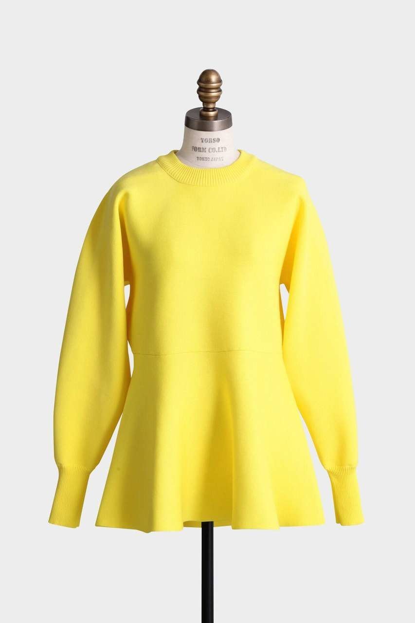 【ヒューエルミュージアム/hueLe Museum】の【STUMBLY】Tuck Sleeve Peplum Pullover 大人の最旬トレンドファッション＆コーディネート founy(ファウニー) 　ファッション　Fashion　レディースファッション　Fashion for Women　トップス・カットソー　Cut & Sew Tops　ニット　Knit Tops & Sweaters　カジュアルプルオーバー・ニットトップス　Pullovers & Knit Tops / Casual Pullovers　スペシャル　Special, Limited Edition　フォルム　Silhouette, Form　ペプラム　Peplum, Flared Hem　定番　Standard, Basic Item　other-2|ID: prp329100004971502 ipo3291000000037281452