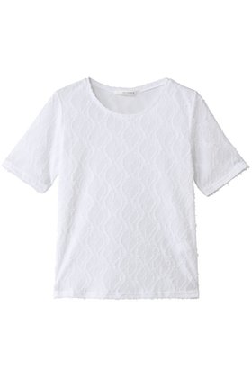 【ミディウミソリッド/MIDIUMISOLID】のjacquard c/neck sheer inner インナー 大人の最旬トレンドファッション＆コーディネート founy(ファウニー) ファッション Fashion レディースファッション Fashion for Women トップス・カットソー Cut & Sew Tops シャツ・ブラウス・オフィスカジュアル Elegant Blouses & Button-Ups ロングTシャツ・Tシャツ Longline T-Shirts & Tees カットソー・ベーシックTシャツ Cut-and-Sewn Tops / Stretch Tees & Basics インナー Innerwear ウェーブ Wavy Pattern キャミ Camisole, Cami Top コンパクト Compact, Small Size ショート Short, Short Length ジャカード／ジャガード Jacquard, Woven Pattern ジャケット Jacket, Outerwear スリーブ Sleeve, Long Sleeve / Short Sleeve 夏 Summer 新作・新入荷 New Arrivals / New In 春 Spring 秋 Autumn |ID:prp329100004975524