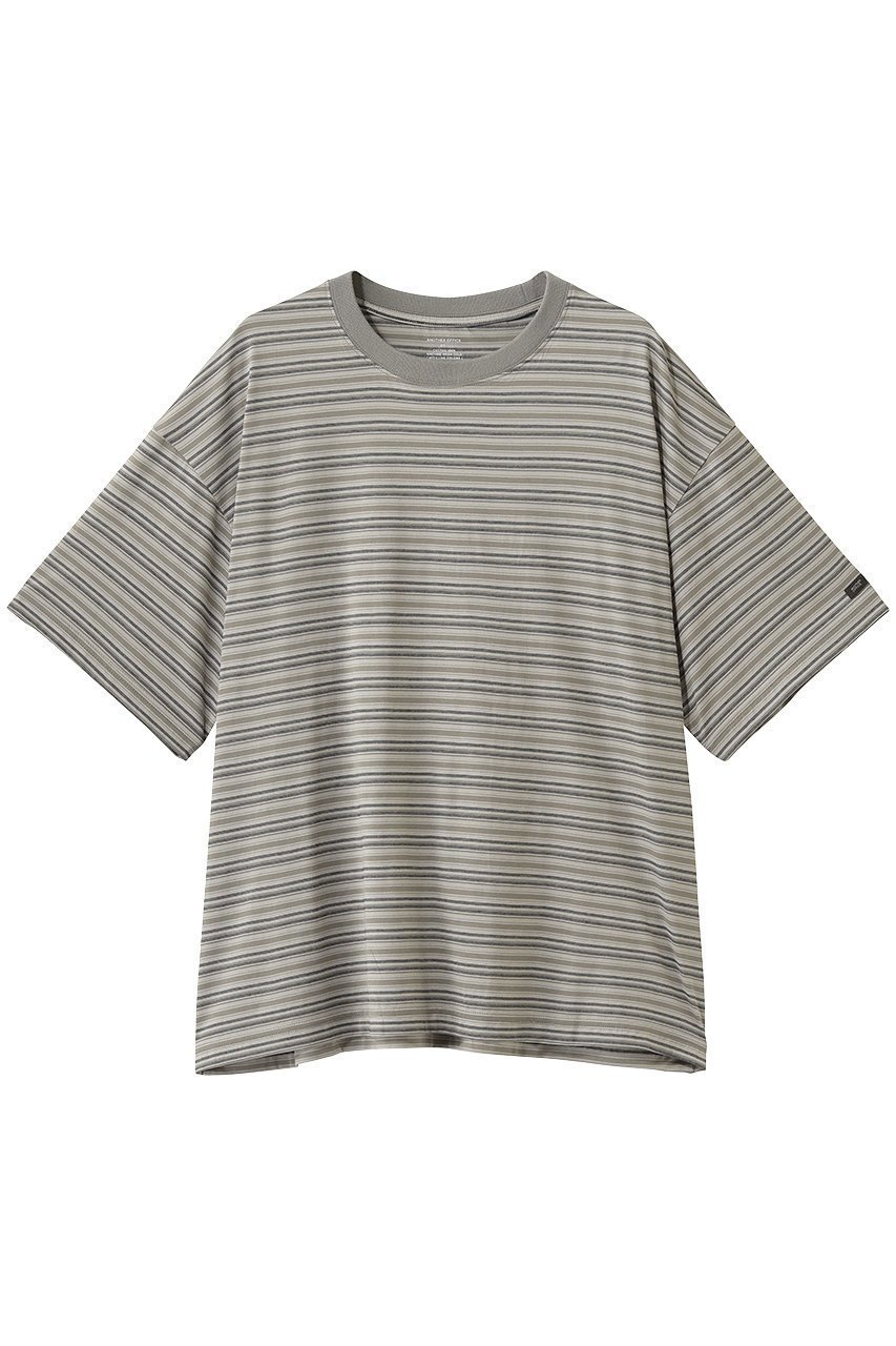 【アナザーオフィス/ANOTHER OFFICE】の【UNISEX】Zephyr Stripe Short Sleeve TEE インテリア・キッズ・メンズ・レディースファッション・服の通販 founy(ファウニー) 　ファッション　Fashion　レディースファッション　Fashion for Women　トップス・カットソー　Cut & Sew Tops　シャツ・ブラウス・オフィスカジュアル　Elegant Blouses & Button-Ups　ロングTシャツ・Tシャツ　Longline T-Shirts & Tees　カットソー・ベーシックTシャツ　Cut-and-Sewn Tops / Stretch Tees & Basics　ユニセックス　Unisex, Genderless　ショート　Short, Short Length　ストライプ　Stripe, Striped Pattern　スラックス　Slacks, Dress Pants　スリーブ　Sleeve, Long Sleeve / Short Sleeve　デニム　Denim, Jeans Material　フィット　Fit, Slim Fit　モダン　Modern, Contemporary　リラックス　Relax, Relaxed Fit　新作・新入荷　New Arrivals / New In　LIGHT KHAKI|ID: prp329100004981428 ipo3291000000037322333