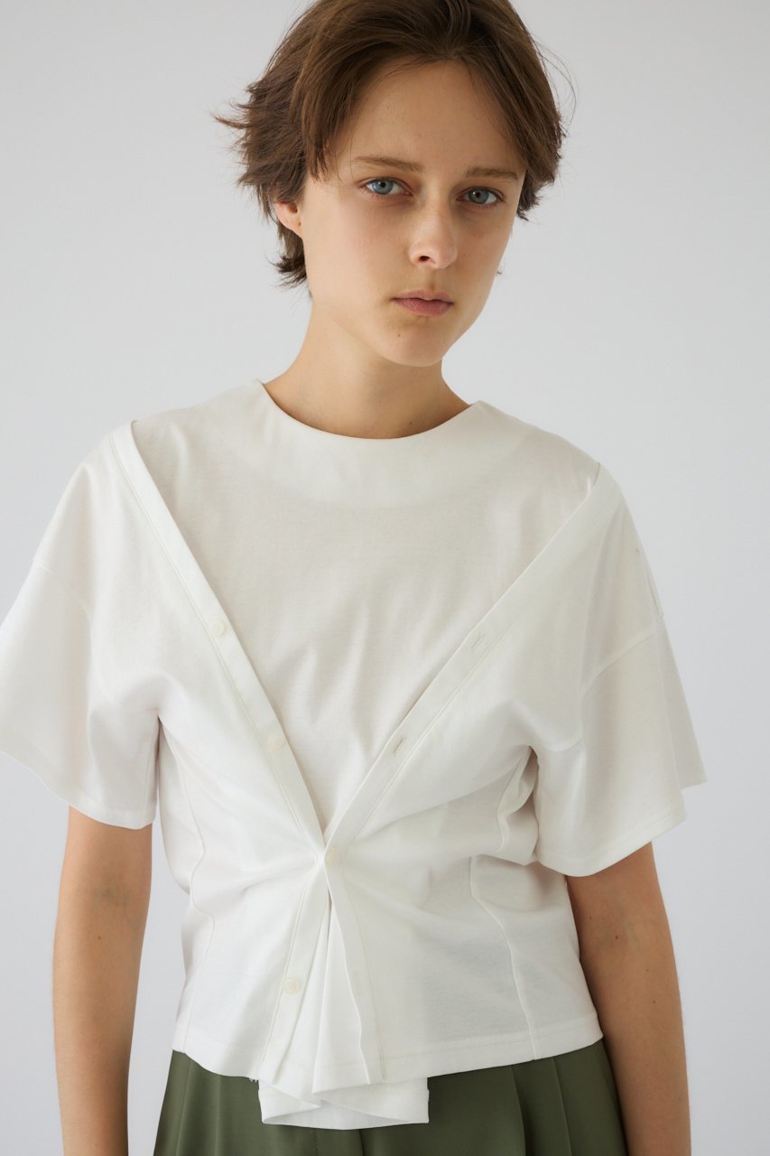 【リムアーク/RIM.ARK】の【5/6 10:00販売開始】Refined 2way cut tops/プルオーバー 大人の最旬トレンドファッション＆コーディネート founy(ファウニー) 　ファッション　Fashion　レディースファッション　Fashion for Women　トップス・カットソー　Cut & Sew Tops　シャツ・ブラウス・オフィスカジュアル　Elegant Blouses & Button-Ups　カジュアルプルオーバー・ニットトップス　Pullovers & Knit Tops / Casual Pullovers　ショート　Short, Short Length　シルク　Silk, 100% Silk　スリーブ　Sleeve, Long Sleeve / Short Sleeve　スーピマ　Supima, Premium Cotton　デニム　Denim, Jeans Material　フロント　Front, Front Design　リラックス　Relax, Relaxed Fit　ルーズ　Loose, Oversized　 other-1|ID: prp329100004981435 ipo3291000000037322403