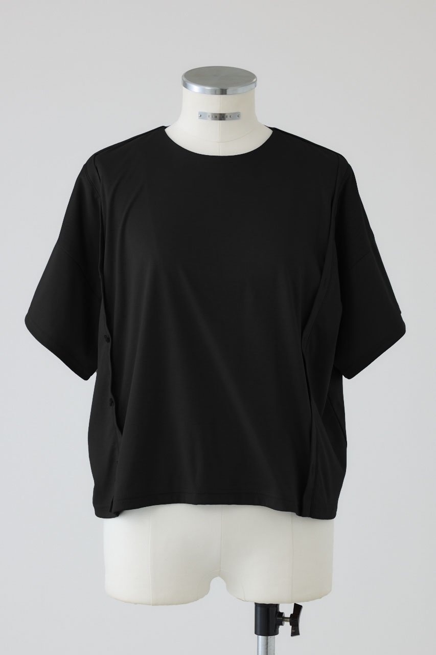 【リムアーク/RIM.ARK】の【5/6 10:00販売開始】Refined 2way cut tops/プルオーバー インテリア・キッズ・メンズ・レディースファッション・服の通販 founy(ファウニー) 　ファッション　Fashion　レディースファッション　Fashion for Women　トップス・カットソー　Cut & Sew Tops　シャツ・ブラウス・オフィスカジュアル　Elegant Blouses & Button-Ups　カジュアルプルオーバー・ニットトップス　Pullovers & Knit Tops / Casual Pullovers　ショート　Short, Short Length　シルク　Silk, 100% Silk　スリーブ　Sleeve, Long Sleeve / Short Sleeve　スーピマ　Supima, Premium Cotton　デニム　Denim, Jeans Material　フロント　Front, Front Design　リラックス　Relax, Relaxed Fit　ルーズ　Loose, Oversized　ブラック|ID: prp329100004981435 ipo3291000000037322405