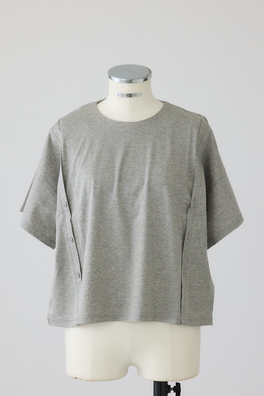 【リムアーク/RIM.ARK】の【5/6 10:00販売開始】Refined 2way cut tops/プルオーバー インテリア・キッズ・メンズ・レディースファッション・服の通販 founy(ファウニー) 　ファッション　Fashion　レディースファッション　Fashion for Women　トップス・カットソー　Cut & Sew Tops　シャツ・ブラウス・オフィスカジュアル　Elegant Blouses & Button-Ups　カジュアルプルオーバー・ニットトップス　Pullovers & Knit Tops / Casual Pullovers　ショート　Short, Short Length　シルク　Silk, 100% Silk　スリーブ　Sleeve, Long Sleeve / Short Sleeve　スーピマ　Supima, Premium Cotton　デニム　Denim, Jeans Material　フロント　Front, Front Design　リラックス　Relax, Relaxed Fit　ルーズ　Loose, Oversized　グレー|ID: prp329100004981435 ipo3291000000037322409