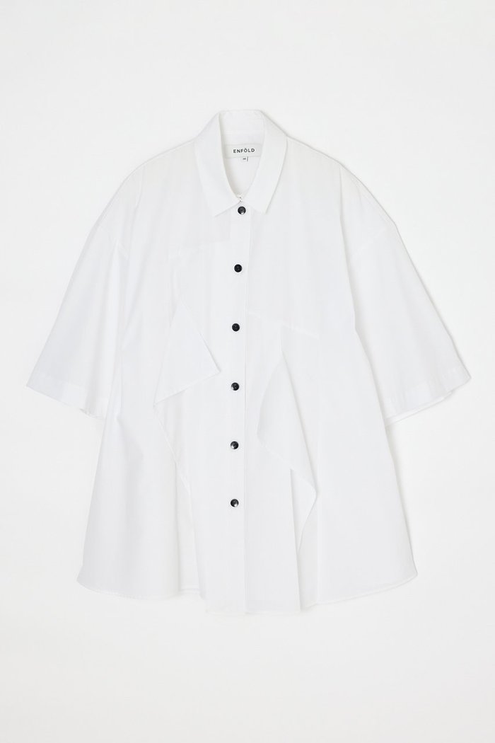 【エンフォルド/ENFOLD】の【5/13 12:00販売開始】TUCK COLLAGE SHIRT インテリア・キッズ・メンズ・レディースファッション・服の通販 founy(ファウニー) https://founy.com/ ファッション Fashion レディースファッション Fashion for Women トップス・カットソー Cut & Sew Tops シャツ・ブラウス・オフィスカジュアル Elegant Blouses & Button-Ups なめらか Smooth, Silky Texture ショート Short, Short Length スリーブ Sleeve, Long Sleeve / Short Sleeve ワイド Wide, Wide Fit 新作・新入荷 New Arrivals / New In |ID: prp329100004982803 ipo3291000000037328382