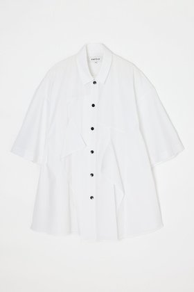 【エンフォルド/ENFOLD】の【5/13 12:00販売開始】TUCK COLLAGE SHIRT 大人の最旬トレンドファッション＆コーディネート founy(ファウニー) ファッション Fashion レディースファッション Fashion for Women トップス・カットソー Cut & Sew Tops シャツ・ブラウス・オフィスカジュアル Elegant Blouses & Button-Ups なめらか Smooth, Silky Texture ショート Short, Short Length スリーブ Sleeve, Long Sleeve / Short Sleeve ワイド Wide, Wide Fit 新作・新入荷 New Arrivals / New In |ID:prp329100004982803