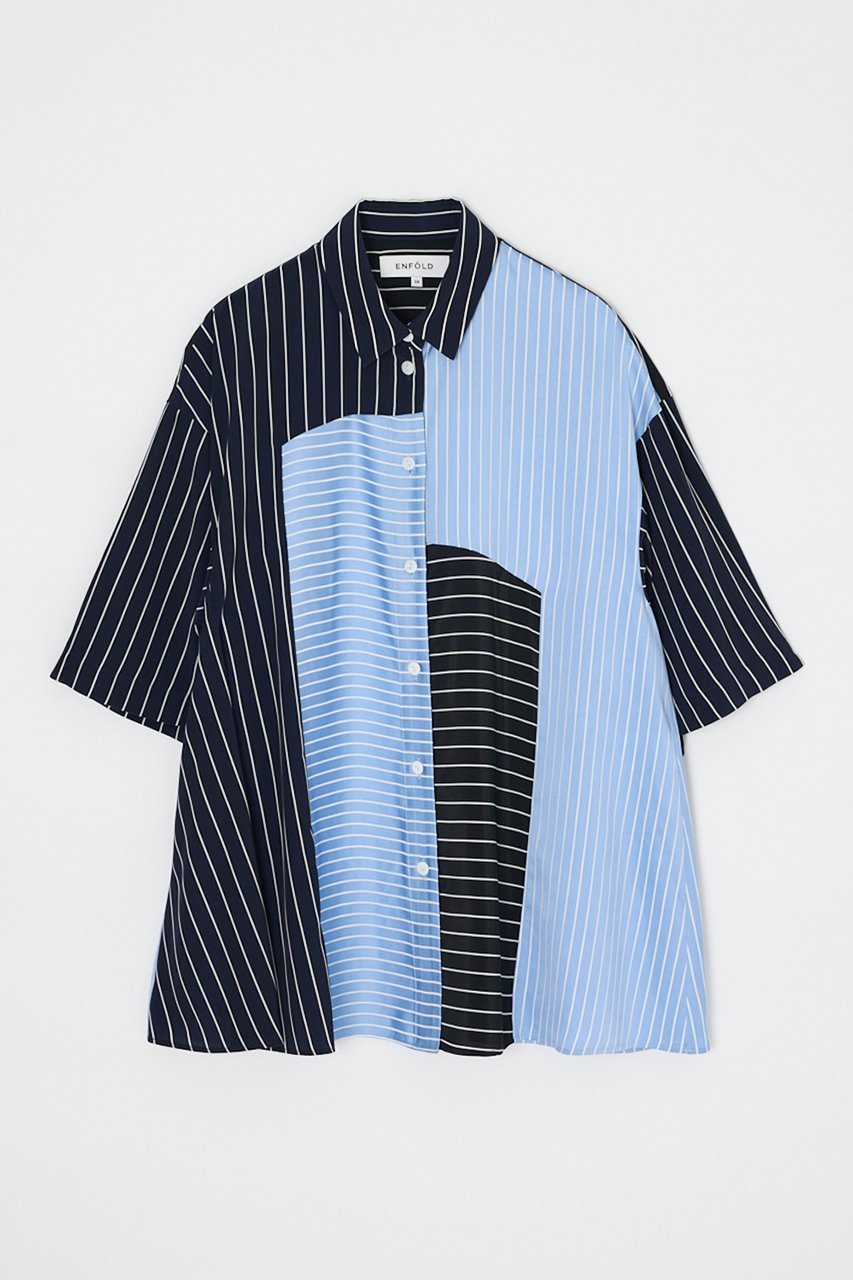 【エンフォルド/ENFOLD】の【5/13 12:00販売開始】TUCK COLLAGE SHIRT 大人の最旬トレンドファッション＆コーディネート founy(ファウニー) 　ファッション　Fashion　レディースファッション　Fashion for Women　トップス・カットソー　Cut & Sew Tops　シャツ・ブラウス・オフィスカジュアル　Elegant Blouses & Button-Ups　ショート　Short, Short Length　スリーブ　Sleeve, Long Sleeve / Short Sleeve　セットアップ　Set-Up, Coordinated Outfit　ミックス　Mix, Mixed Style　ワイド　Wide, Wide Fit　エレガント 上品　Elegant　新作・新入荷　New Arrivals / New In　 other-1|ID: prp329100004982806 ipo3291000000037328392