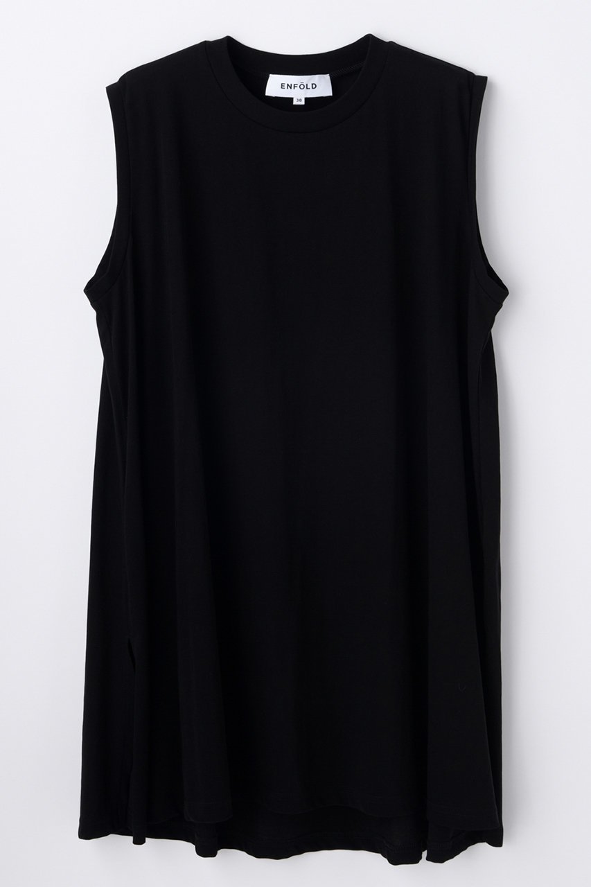 【エンフォルド/ENFOLD】の【5/13 12:00販売開始】SLIT A-LINE TANK-TOP インテリア・キッズ・メンズ・レディースファッション・服の通販 founy(ファウニー) 　ファッション　Fashion　レディースファッション　Fashion for Women　トップス・カットソー　Cut & Sew Tops　キャミソール&ノースリーブ　Camisoles & Sleeveless Tops　シャツ・ブラウス・オフィスカジュアル　Elegant Blouses & Button-Ups　ロングTシャツ・Tシャツ　Longline T-Shirts & Tees　カットソー・ベーシックTシャツ　Cut-and-Sewn Tops / Stretch Tees & Basics　おすすめ　Recommended / Our Picks　アンサンブル　Ensemble Set　カットソー　Cut and Sewn Top　キャミソール　Camisole, Spaghetti Strap Top　シンプル　Simple, Minimal　スリット　Slit, Slit Detail　タンク　Tank Top, Sleeveless Top　新作・新入荷　New Arrivals / New In　ブラック|ID: prp329100004982814 ipo3291000000037328440