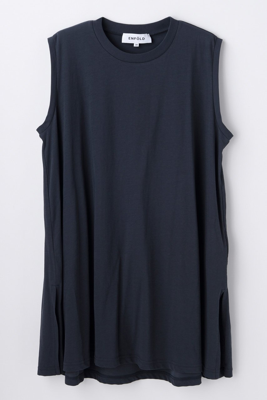 【エンフォルド/ENFOLD】の【5/13 12:00販売開始】SLIT A-LINE TANK-TOP インテリア・キッズ・メンズ・レディースファッション・服の通販 founy(ファウニー) 　ファッション　Fashion　レディースファッション　Fashion for Women　トップス・カットソー　Cut & Sew Tops　キャミソール&ノースリーブ　Camisoles & Sleeveless Tops　シャツ・ブラウス・オフィスカジュアル　Elegant Blouses & Button-Ups　ロングTシャツ・Tシャツ　Longline T-Shirts & Tees　カットソー・ベーシックTシャツ　Cut-and-Sewn Tops / Stretch Tees & Basics　おすすめ　Recommended / Our Picks　アンサンブル　Ensemble Set　カットソー　Cut and Sewn Top　キャミソール　Camisole, Spaghetti Strap Top　シンプル　Simple, Minimal　スリット　Slit, Slit Detail　タンク　Tank Top, Sleeveless Top　新作・新入荷　New Arrivals / New In　ダークグレー|ID: prp329100004982814 ipo3291000000037328442
