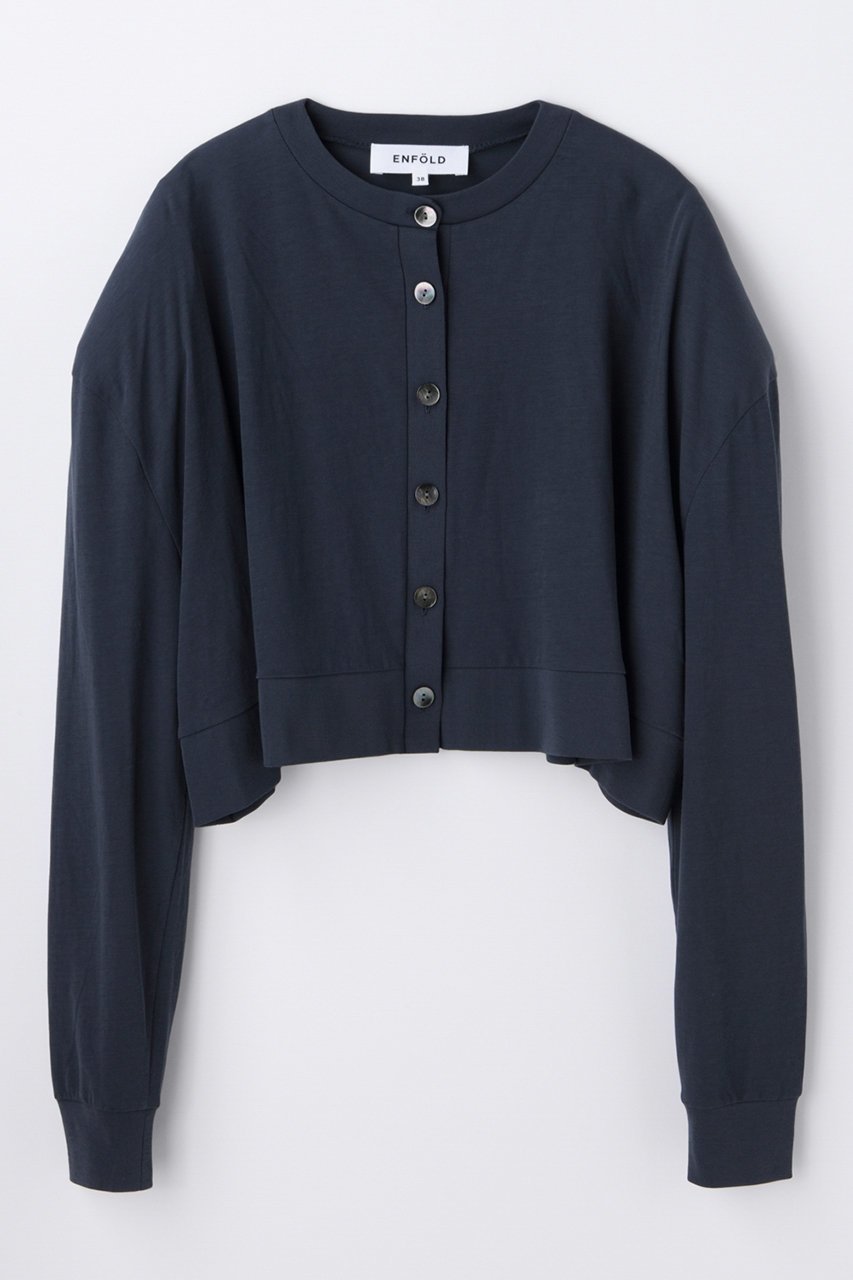 【エンフォルド/ENFOLD】の【5/13 12:00販売開始】CUT-AND-SEW CARDIGAN インテリア・キッズ・メンズ・レディースファッション・服の通販 founy(ファウニー) 　ファッション　Fashion　レディースファッション　Fashion for Women　トップス・カットソー　Cut & Sew Tops　カーディガン・羽織り　Layered Style Cardigans　シャツ・ブラウス・オフィスカジュアル　Elegant Blouses & Button-Ups　ロングTシャツ・Tシャツ　Longline T-Shirts & Tees　カットソー・ベーシックTシャツ　Cut-and-Sewn Tops / Stretch Tees & Basics　カットソー　Cut and Sewn Top　カーディガン　Cardigan, Knitwear　シアー　Sheer, See-Through　今季　This Season, Current Season　夏　Summer　新作・新入荷　New Arrivals / New In　洗える　Machine Washable　ダークグレー|ID: prp329100004982815 ipo3291000000037328447