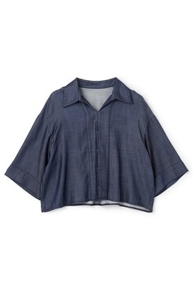 【アンクレイヴ/uncrave】のリヨセルデニム シャツ 大人の最旬トレンドファッション＆コーディネート founy(ファウニー) ファッション Fashion レディースファッション Fashion for Women トップス・カットソー Cut & Sew Tops シャツ・ブラウス・オフィスカジュアル Elegant Blouses & Button-Ups なめらか Smooth, Silky Texture ショート Short, Short Length スリーブ Sleeve, Long Sleeve / Short Sleeve デニム Denim, Jeans Material ドレープ Drape, Draping Fabric エレガント 上品 Elegant 新作・新入荷 New Arrivals / New In |ID:prp329100004982818
