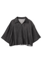 【アンクレイヴ/uncrave】のリヨセルデニム シャツ 大人の最旬トレンドファッション＆コーディネート founy(ファウニー) ファッション Fashion レディースファッション Fashion for Women トップス・カットソー Cut & Sew Tops シャツ・ブラウス・オフィスカジュアル Elegant Blouses & Button-Ups なめらか Smooth, Silky Texture ショート Short, Short Length スリーブ Sleeve, Long Sleeve / Short Sleeve デニム Denim, Jeans Material ドレープ Drape, Draping Fabric エレガント 上品 Elegant 新作・新入荷 New Arrivals / New In thumbnail ブラック|ID: prp329100004982818 ipo3291000000037328465