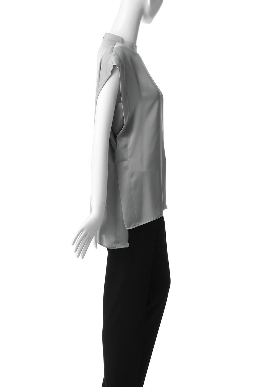 【アンクレイヴ/uncrave】のライトダブルサテン タックブラウス 大人の最旬トレンドファッション＆コーディネート founy(ファウニー) 　ファッション　Fashion　レディースファッション　Fashion for Women　トップス・カットソー　Cut & Sew Tops　キャミソール&ノースリーブ　Camisoles & Sleeveless Tops　シャツ・ブラウス・オフィスカジュアル　Elegant Blouses & Button-Ups　サテン　Satin, Glossy Fabric　シルク　Silk, 100% Silk　スリット　Slit, Slit Detail　スリーブ　Sleeve, Long Sleeve / Short Sleeve　とろみ　Fluid, Flowy Fabric　ダブル　Double, Double-Breasted　ノースリーブ　Sleeveless, No-Sleeve　バランス　Balance, Style Balance　ラグジュアリー　Luxury, Elegant　エレガント 上品　Elegant　新作・新入荷　New Arrivals / New In　other-3|ID: prp329100004982823 ipo3291000000037328502
