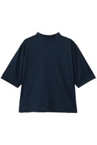 【スリー ドッツ/three dots】のスビン28 ジャージー モックネックTシャツ ミッドナイトブルー|ID: prp329100004984029 ipo3291000000037336204