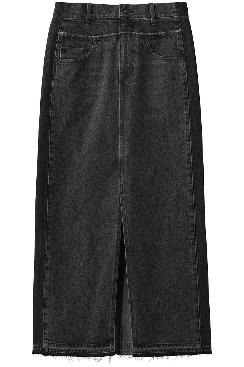 【プルミエ アロンディスモン/1er Arrondissement】のブラックデニムスカート インテリア・キッズ・メンズ・レディースファッション・服の通販 founy(ファウニー) 　ファッション　Fashion　レディースファッション　Fashion for Women　スカート　Skirts　デニムスカート・カジュアルスカート　Denim Skirts　ロングスカート　Long Skirts / Maxi & Midi Skirts　カットソー　Cut and Sewn Top　シアー　Sheer, See-Through　シンプル　Simple, Minimal　ストレート　Straight, Straight Cut　デニム　Denim, Jeans Material　リメイク　Remake, Reconstructed　ロング　Long, Long-Length　新作・新入荷　New Arrivals / New In　ブラック|ID: prp329100004984032 ipo3291000000037336226
