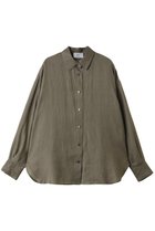 【プルミエ アロンディスモン/1er Arrondissement】の60リネンシャツ 大人の最旬トレンドファッション＆コーディネート founy(ファウニー) ファッション Fashion レディースファッション Fashion for Women トップス・カットソー Cut & Sew Tops シャツ・ブラウス・オフィスカジュアル Elegant Blouses & Button-Ups カシュクール Wrap Design スリーブ Sleeve, Long Sleeve / Short Sleeve リネン Linen, Linen Fabric ロング Long, Long-Length 夏 Summer 新作・新入荷 New Arrivals / New In thumbnail カーキ|ID: prp329100004984035 ipo3291000000037336253