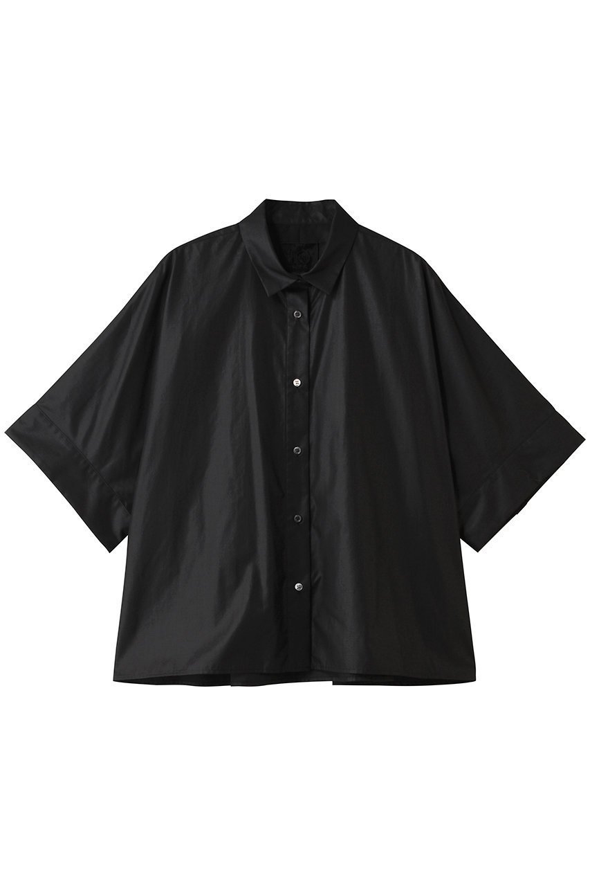【プルミエ アロンディスモン/1er Arrondissement】のチンツフォルムシャツ インテリア・キッズ・メンズ・レディースファッション・服の通販 founy(ファウニー) 　ファッション　Fashion　レディースファッション　Fashion for Women　トップス・カットソー　Cut & Sew Tops　シャツ・ブラウス・オフィスカジュアル　Elegant Blouses & Button-Ups　ショート　Short, Short Length　シンプル　Simple, Minimal　スリーブ　Sleeve, Long Sleeve / Short Sleeve　バランス　Balance, Style Balance　エレガント 上品　Elegant　ブラック|ID: prp329100004984044 ipo3291000000037336321