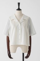 【オーヴィル/EAUVIRE】のオープンカラーシャツ 大人の最旬トレンドファッション＆コーディネート founy(ファウニー) ファッション Fashion レディースファッション Fashion for Women トップス・カットソー Cut & Sew Tops シャツ・ブラウス・オフィスカジュアル Elegant Blouses & Button-Ups ショート Short, Short Length ストライプ Stripe, Striped Pattern スリーブ Sleeve, Long Sleeve / Short Sleeve フレア Flare, Flared 新作・新入荷 New Arrivals / New In 日本製 Made In Japan 羽織 Haori, Light Jacket thumbnail ホワイト|ID: prp329100004985292 ipo3291000000037343426