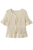 【クラネ/CLANE】のW FACE RIBBON CROCHET KNIT TOPS 大人の最旬トレンドファッション＆コーディネート founy(ファウニー) ファッション Fashion レディースファッション Fashion for Women トップス・カットソー Cut & Sew Tops ニット Knit Tops & Sweaters カジュアルプルオーバー・ニットトップス Pullovers & Knit Tops / Casual Pullovers インナー Innerwear カッティング Cutting Detail キャミソール Camisole, Spaghetti Strap Top クロシェ Crochet, Knitted Lace リボン Ribbon, Bow エレガント 上品 Elegant 夏 Summer 新作・新入荷 New Arrivals / New In |ID:prp329100004985294