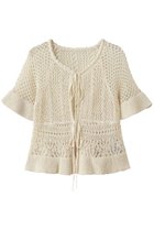 【クラネ/CLANE】のW FACE RIBBON CROCHET KNIT TOPS IVORY|ID: prp329100004985294 ipo3291000000037343445