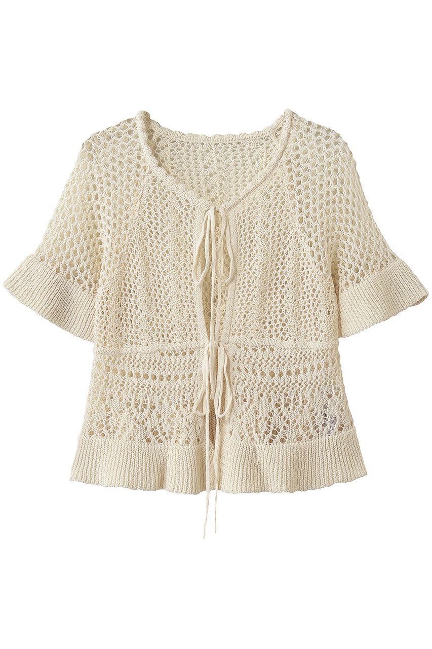 【クラネ/CLANE】のW FACE RIBBON CROCHET KNIT TOPS インテリア・キッズ・メンズ・レディースファッション・服の通販 founy(ファウニー) 　ファッション　Fashion　レディースファッション　Fashion for Women　トップス・カットソー　Cut & Sew Tops　ニット　Knit Tops & Sweaters　カジュアルプルオーバー・ニットトップス　Pullovers & Knit Tops / Casual Pullovers　インナー　Innerwear　カッティング　Cutting Detail　キャミソール　Camisole, Spaghetti Strap Top　クロシェ　Crochet, Knitted Lace　リボン　Ribbon, Bow　エレガント 上品　Elegant　夏　Summer　新作・新入荷　New Arrivals / New In　IVORY|ID: prp329100004985294 ipo3291000000037343445