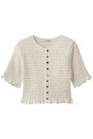 【クラネ/CLANE】のSHIRRING HALF SLEEVE BLOUSE 大人の最旬トレンドファッション＆コーディネート founy(ファウニー) ファッション Fashion レディースファッション Fashion for Women トップス・カットソー Cut & Sew Tops シャツ・ブラウス・オフィスカジュアル Elegant Blouses & Button-Ups おすすめ Recommended / Our Picks クロップド Cropped, Short Length シャーリング Shirring, Ruched ショート Short, Short Length スリーブ Sleeve, Long Sleeve / Short Sleeve フィット Fit, Slim Fit フリル Frill, Ruffle 新作・新入荷 New Arrivals / New In 羽織 Haori, Light Jacket |ID:prp329100004985299