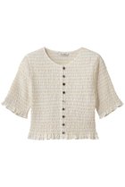 【クラネ/CLANE】のSHIRRING HALF SLEEVE BLOUSE 大人の最旬トレンドファッション＆コーディネート founy(ファウニー) ファッション Fashion レディースファッション Fashion for Women トップス・カットソー Cut & Sew Tops シャツ・ブラウス・オフィスカジュアル Elegant Blouses & Button-Ups おすすめ Recommended / Our Picks クロップド Cropped, Short Length シャーリング Shirring, Ruched ショート Short, Short Length スリーブ Sleeve, Long Sleeve / Short Sleeve フィット Fit, Slim Fit フリル Frill, Ruffle 新作・新入荷 New Arrivals / New In 羽織 Haori, Light Jacket thumbnail IVORY|ID: prp329100004985299 ipo3291000000037343477