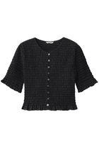 【クラネ/CLANE】のSHIRRING HALF SLEEVE BLOUSE 大人の最旬トレンドファッション＆コーディネート founy(ファウニー) ファッション Fashion レディースファッション Fashion for Women トップス・カットソー Cut & Sew Tops シャツ・ブラウス・オフィスカジュアル Elegant Blouses & Button-Ups おすすめ Recommended / Our Picks クロップド Cropped, Short Length シャーリング Shirring, Ruched ショート Short, Short Length スリーブ Sleeve, Long Sleeve / Short Sleeve フィット Fit, Slim Fit フリル Frill, Ruffle 新作・新入荷 New Arrivals / New In 羽織 Haori, Light Jacket thumbnail BLACK|ID: prp329100004985299 ipo3291000000037343478