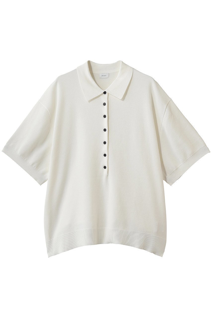 【マノフ/MANOF】のLOOSE POLO KNIT インテリア・キッズ・メンズ・レディースファッション・服の通販 founy(ファウニー) 　ファッション　Fashion　レディースファッション　Fashion for Women　トップス・カットソー　Cut & Sew Tops　ニット　Knit Tops & Sweaters　カジュアルプルオーバー・ニットトップス　Pullovers & Knit Tops / Casual Pullovers　おすすめ　Recommended / Our Picks　モダン　Modern, Contemporary　リラックス　Relax, Relaxed Fit　エレガント 上品　Elegant　夏　Summer　新作・新入荷　New Arrivals / New In　IVORY|ID: prp329100004985301 ipo3291000000037343492