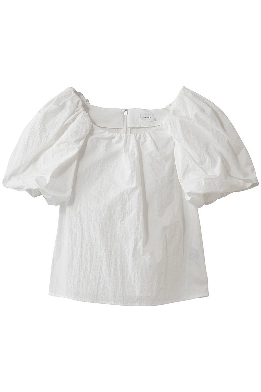 【マノフ/MANOF】のBALLON SLEEVE BLOUSE インテリア・キッズ・メンズ・レディースファッション・服の通販 founy(ファウニー) 　ファッション　Fashion　レディースファッション　Fashion for Women　トップス・カットソー　Cut & Sew Tops　シャツ・ブラウス・オフィスカジュアル　Elegant Blouses & Button-Ups　おすすめ　Recommended / Our Picks　ショート　Short, Short Length　スリーブ　Sleeve, Long Sleeve / Short Sleeve　バルーン　Balloon, Balloon Silhouette　フェミニン　Feminine, Girly　新作・新入荷　New Arrivals / New In　WHITE|ID: prp329100004985303 ipo3291000000037343508