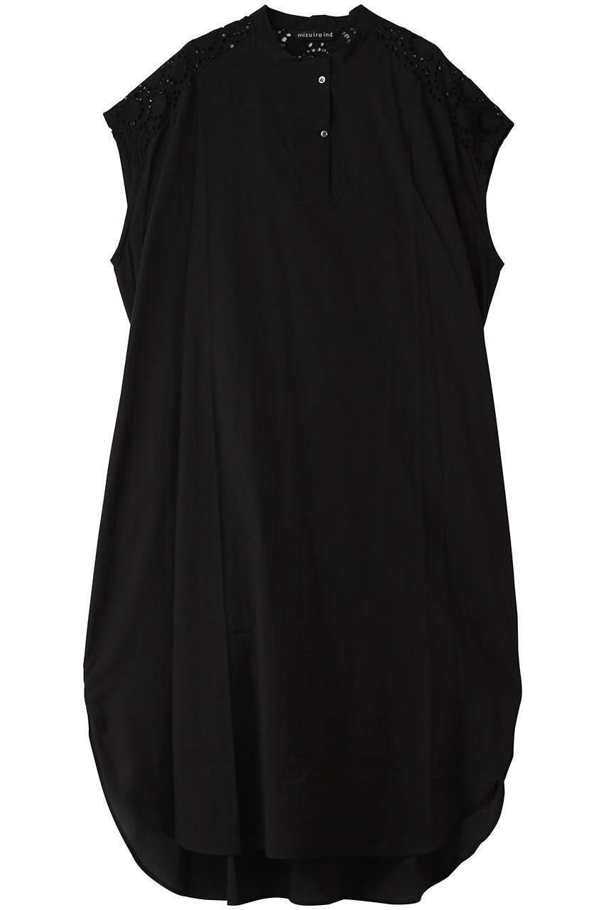 【ミズイロ インド/mizuiro ind】のlace shoulder long OP ワンピース インテリア・キッズ・メンズ・レディースファッション・服の通販 founy(ファウニー) 　ファッション　Fashion　レディースファッション　Fashion for Women　ワンピース　Dresses　チュニック　Tunic Tops & Dresses　シアー　Sheer, See-Through　スリーブ　Sleeve, Long Sleeve / Short Sleeve　チュニック　Tunic, Long Top　ドッキング　Docking, Mixed Material　フレンチ　French, French Style　レース　Lace, Lace Fabric　ロング　Long, Long-Length　夏　Summer　新作・新入荷　New Arrivals / New In　black|ID: prp329100004985313 ipo3291000000037343580